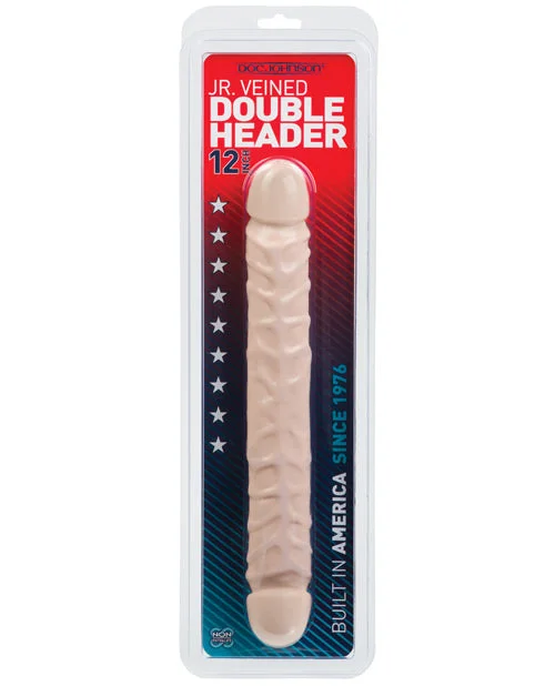 pink luxury dildo-12" Jr. Double Header - White