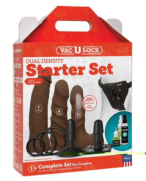 glass black dildo-Vac-U-Lock Dual Density Starter Set - Chocolate