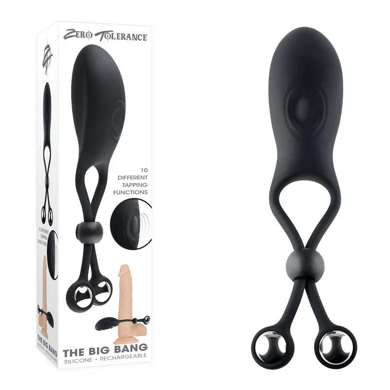 cock ring for max fun-Zero Tolerance THE BIG BANG - Black USB Rechargeable Vibrating Lasso Cock Ring