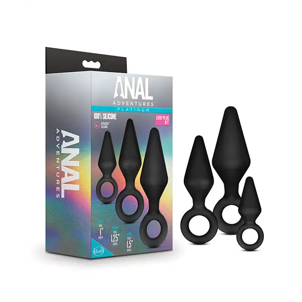 Anal toys for sensual evenings-Blush Anal Adventures Platinum Silicone 3-Piece Loop Plug Kit