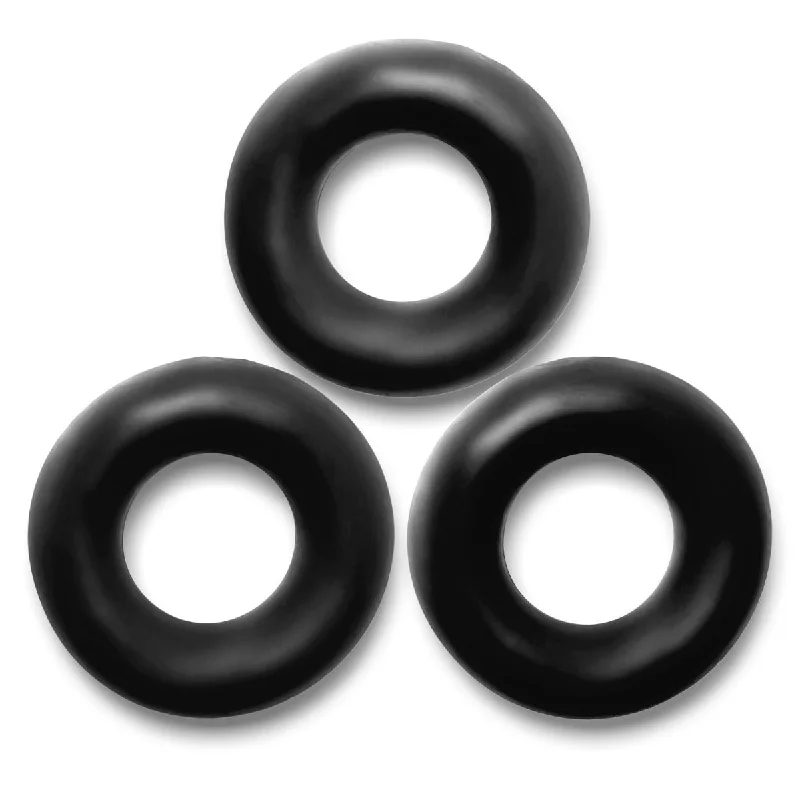 dual cock ring design-Oxballs Fat Willy Jumbo Cock Rings 3 Pack Black