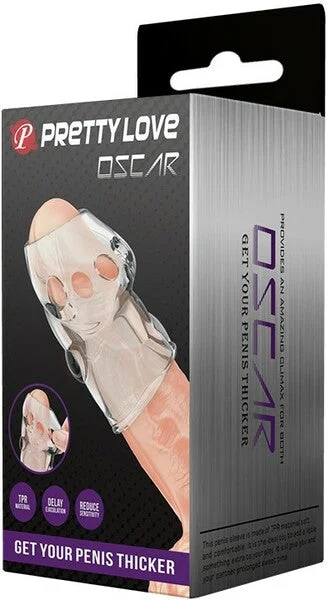 cock ring with cool finish-Penis Sleeve Oscar (Clear)