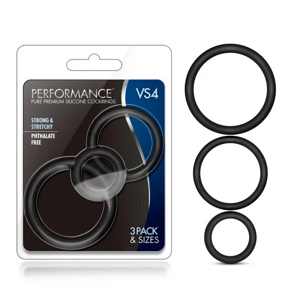 cock ring with long charge-Performance VS4 Pure Premium Silicone Cockrings-(bl-370815)