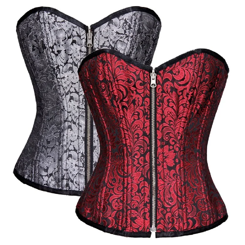 corset with lace straps-Maarit Reversible Overbust Waist Training Corset