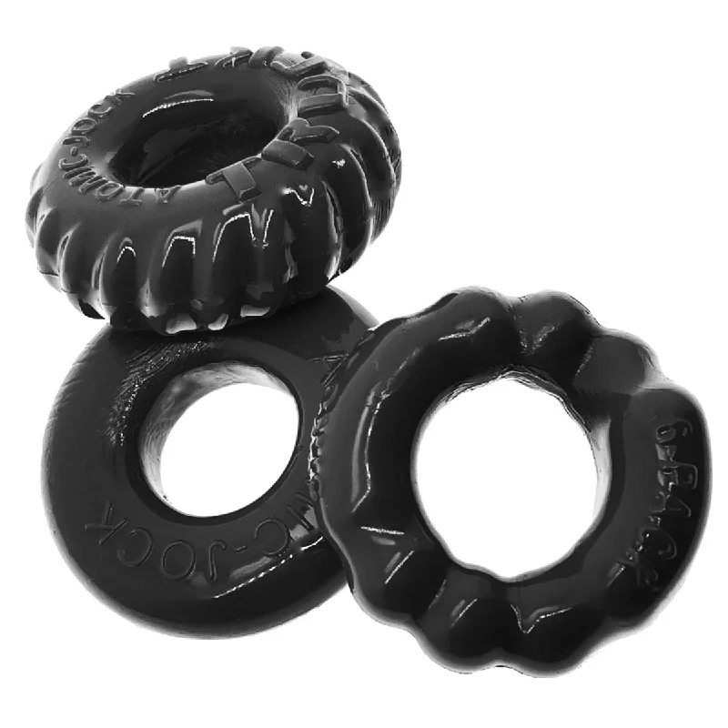 cock ring for prostate massage-Oxballs Bonemaker Cock Ring Kit 3 Pack Black