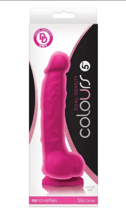 red thin dildo-Colours ''Dual Density'' 5 inch Dildo -Pink