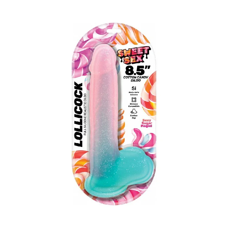 quiet dildo-Sweet Sex Lollicock Dildo With Suction Cup Cotton Candy 8.5 in.