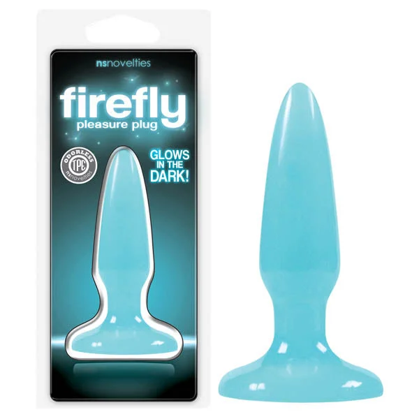 Anal toys for solo adventures-Firefly Pleasure Butt Plug Glow in the Dark Blue