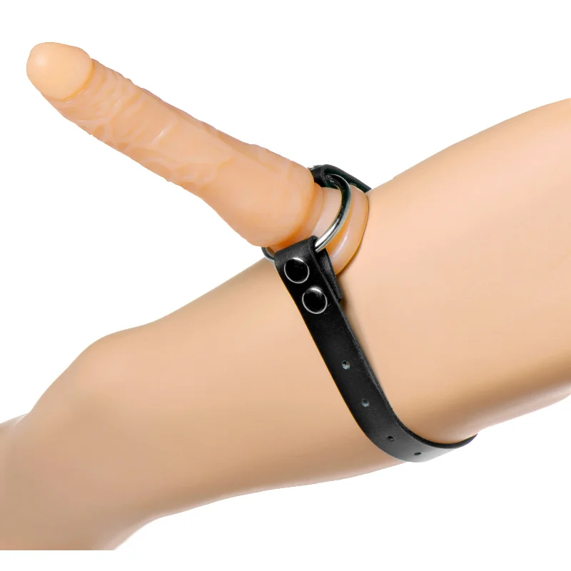 realistic thrusting dildo-Thigh Or Boot Leather Strap On Dildo Harness