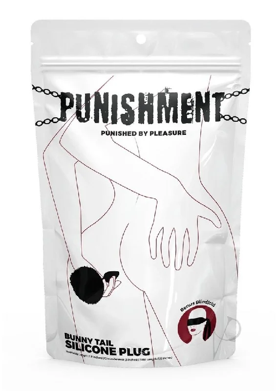 Anal toys for couple thrill-Punishment Bunny Tail Plug Black