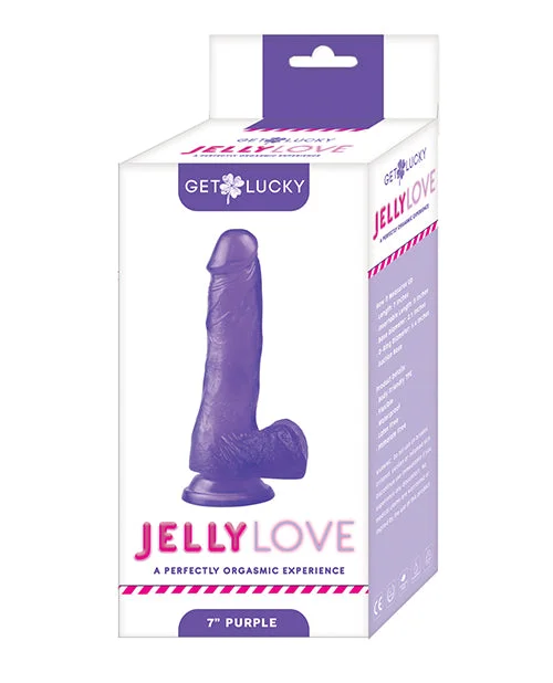 purple affordable dildo-Get Lucky 7" Jelly Series Jelly Love - Purple