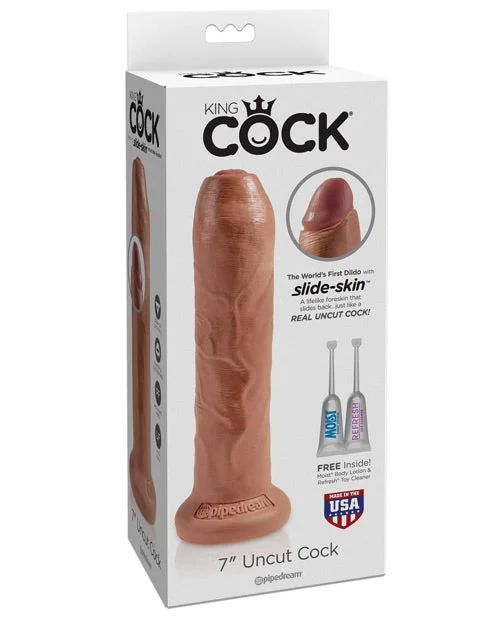 thin black dildo-King Cock 7" Uncut Dildo - Tan