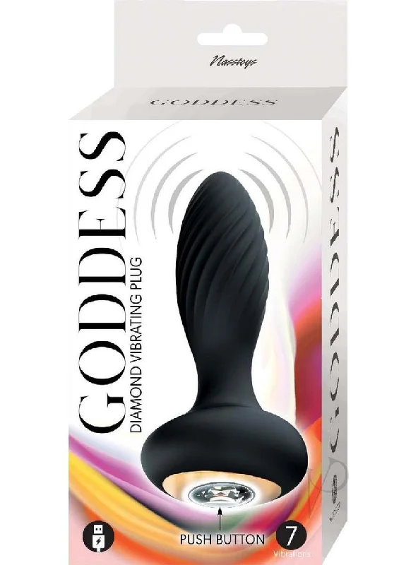 Anal toys with cozy vibe-Goddess Diamond Vibrating Plug Black