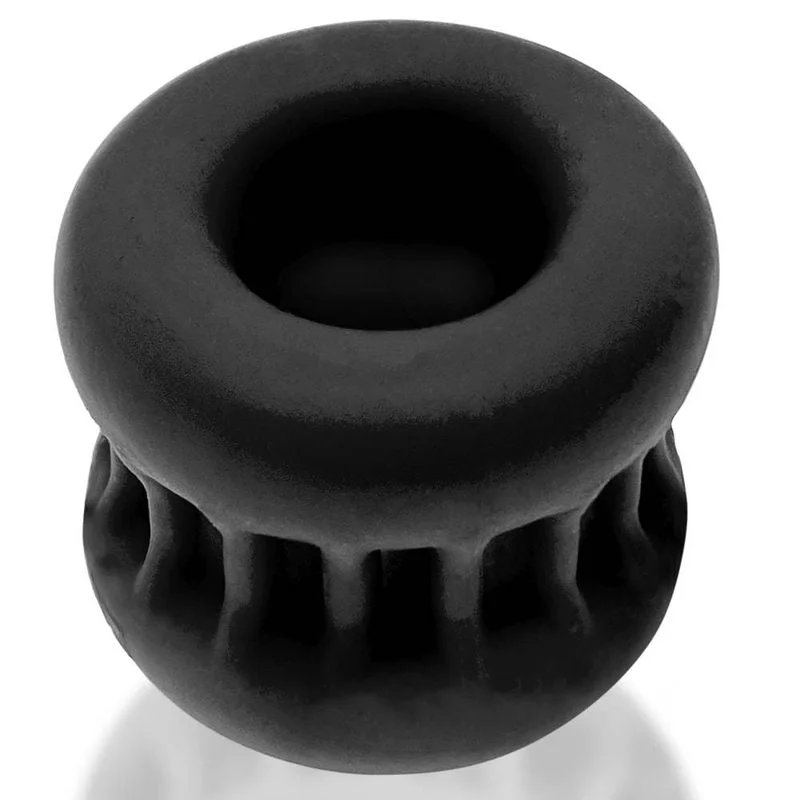 cock ring with top build-Core Grip Squeeze Ball Stretcher Black Ice