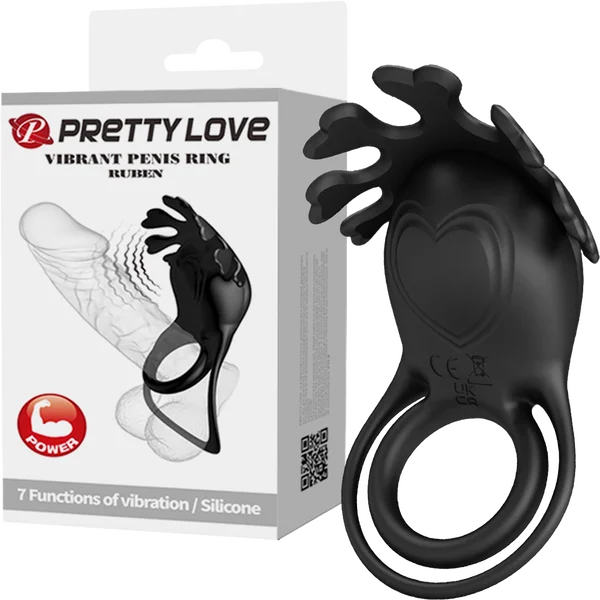 cock ring battery life-Rechargeable Vibrating Cock Ring Ruben (Black)