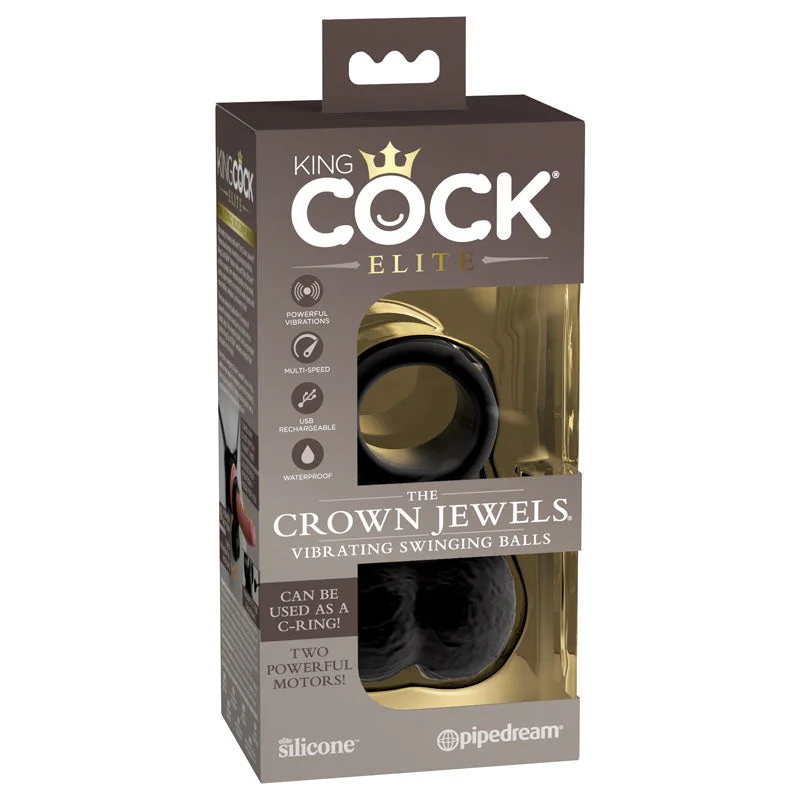 cock ring material info-King Cock Elite The Crown Jewels Vibrating Silicone Balls-(pd5780-23)