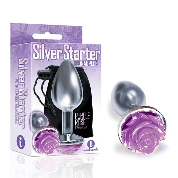 Anal toys with unique patterns-The 9's The Silver Starter Rose Butt Plug Purple