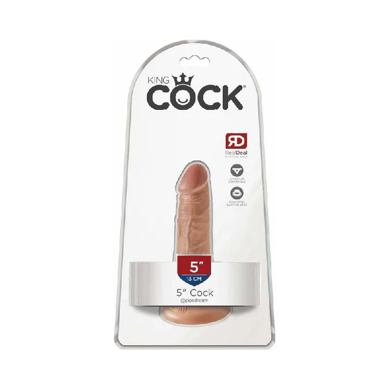 thin rubber dildo-King Cock 5 in. Cock Realistic Dildo With Suction Cup Tan