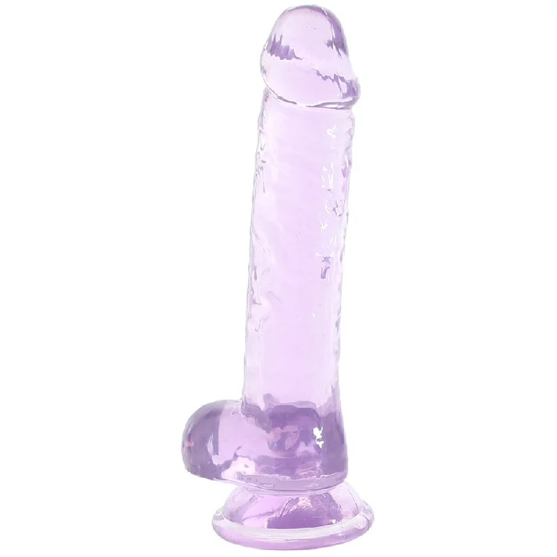 vibrating pulsing dildo-Naturally Yours 7 Inch Crystalline Dildo in Amethyst