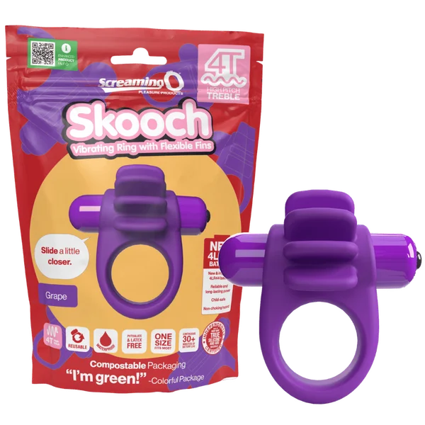 cock ring for firm fit-Skooch 4T High Pitch Treble (Grape)