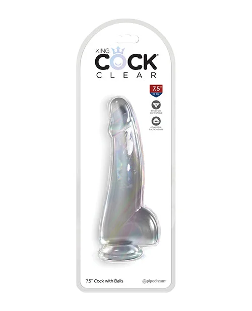 thin mini dildo-King Cock Clear 7.5" Cock w/Balls - Clear