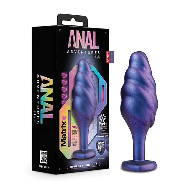 Anal toys with chic packaging-Anal Adventures Matrix By Blush Bumped Bling Anal Plug