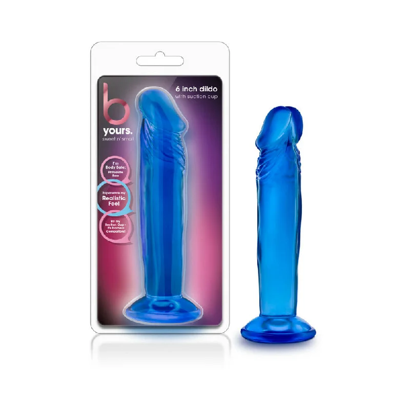 green hands-free dildo-B Yours Sweet n' Small 6 in. Dildo Blue