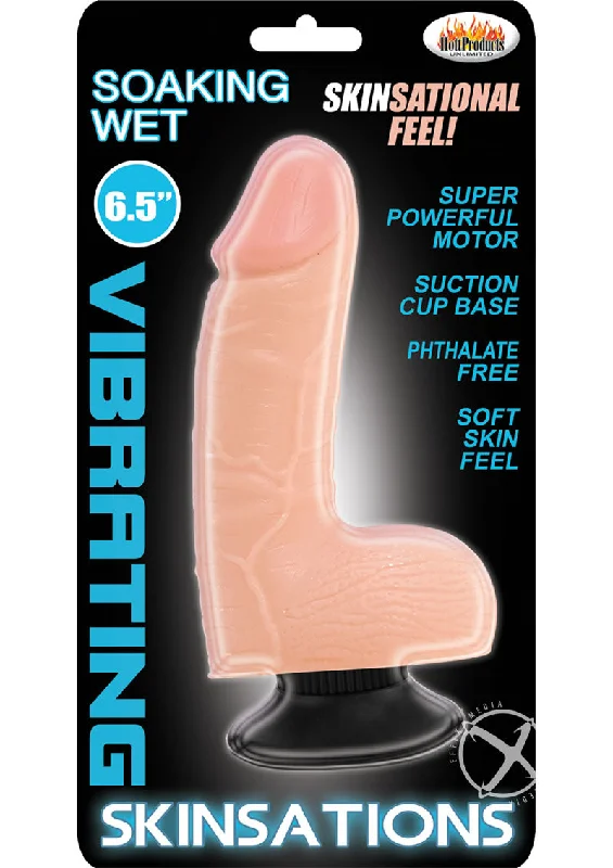 purple fantasy dildo-Skinsations Soaking Wet Realistic Vibrating Dildo Waterproof 6.5