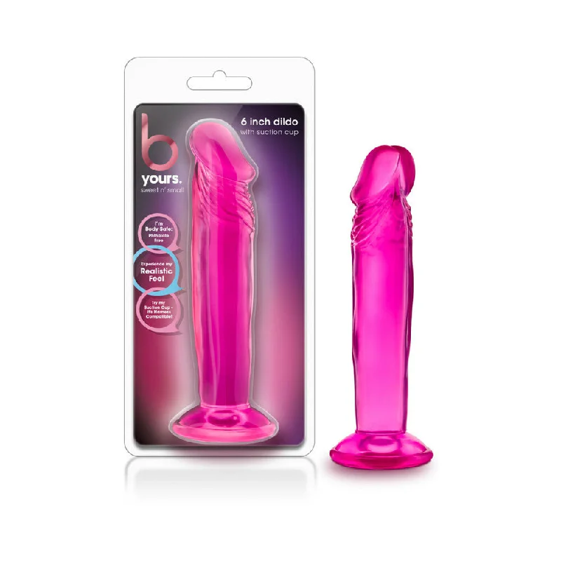 red hands-free dildo-B Yours Sweet n' Small 6 in. Dildo Pink