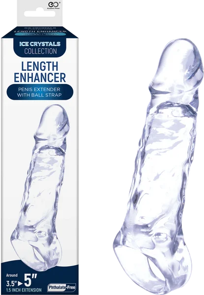 cock ring for soft joy-Length Enhancer 5" (Clear)