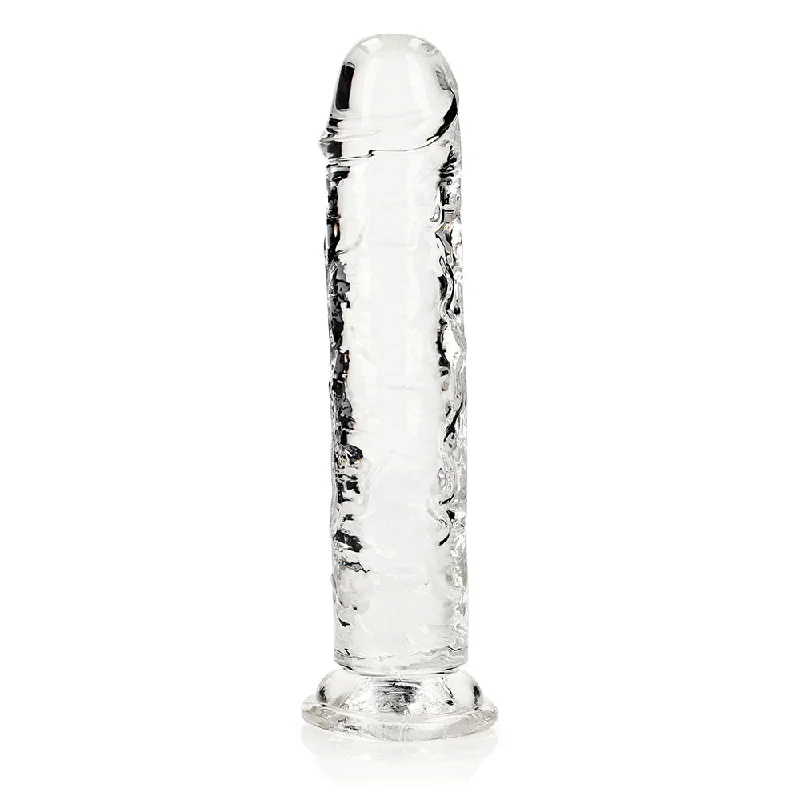 silicone suction cup dildo-RealRock Crystal Clear Straight 8 in. Dildo Without Balls Clear