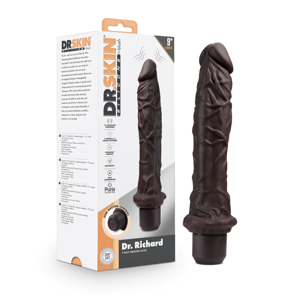 thin rotating dildo-Dr. Skin Silicone Dr. Richard Brown 9.75-Inch Long Vibrating Dildo