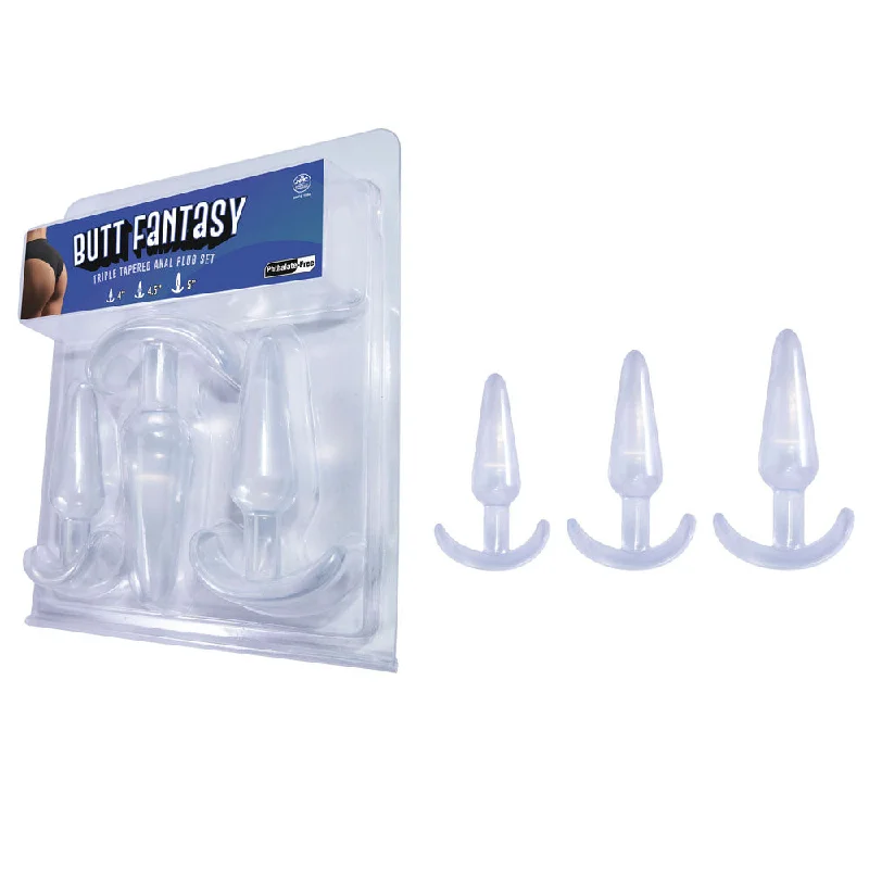 Anal toys for erotic fun-Butt Fantasy Triple Tapered Anal Plug Set -  -  Beginners Butt Plugs - Set of 3 Sizes