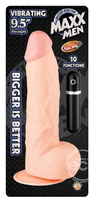 glass smooth dildo-Maxx Men ''Vibrating'' Straight 9.5" Dildo