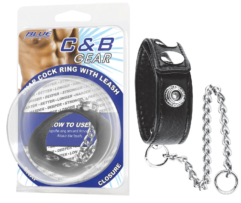 cock ring with premium quality-BLUE LINE C&B GEAR Snap Cock Ring With Leash