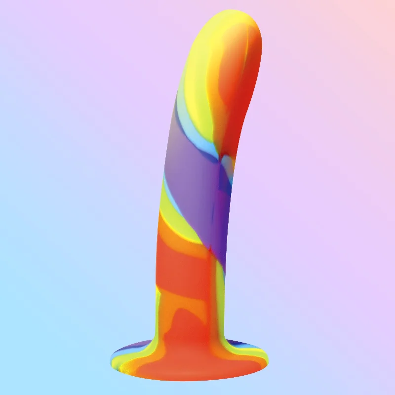 short dildo-Rainbow Silicone Dildo