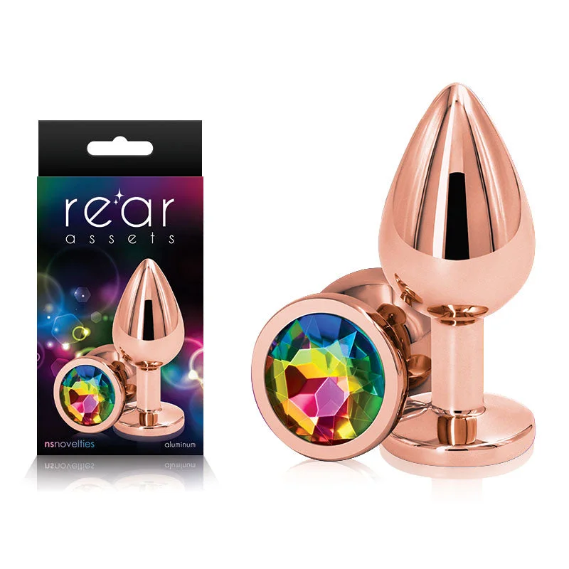 Anal toys with vibration settings-Rear Assets Rose Gold Medium - Metal Butt Plug