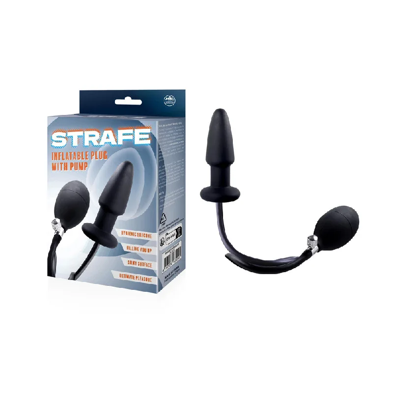 Anal toys with rich texture-Strife Inflatable Butt Plug - Black