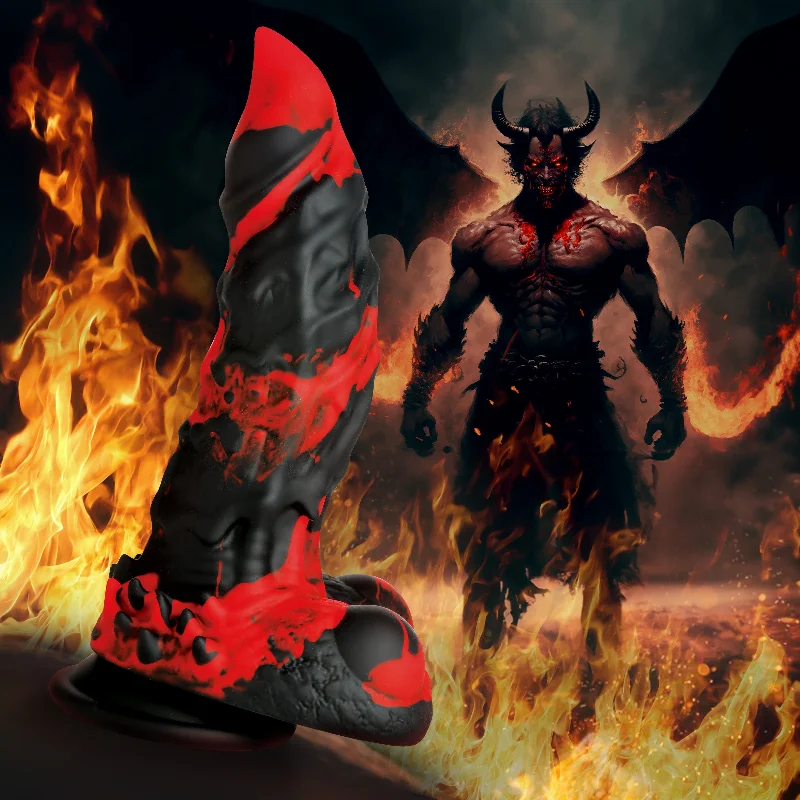 small fantasy dildo-Fire Demon Monster Silicone Dildo