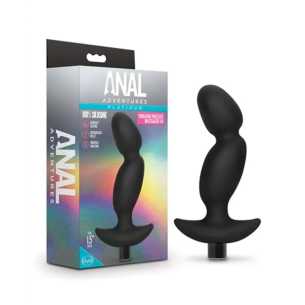 Anal toys for sensual exploration-Blush Anal Adventures Platinum Silicone Rechargeable Vibrating Prostate Massager 04