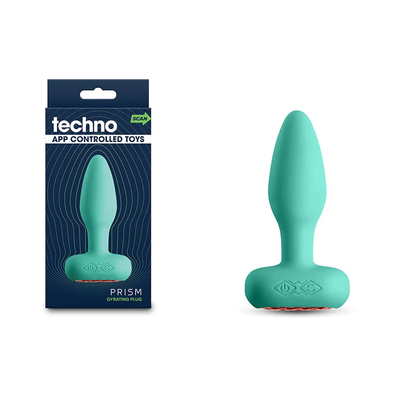 Anal toys with soft sound-Techno - Prism - Teal 10.9 cm USB Rechargeable Butt Plug with App Control