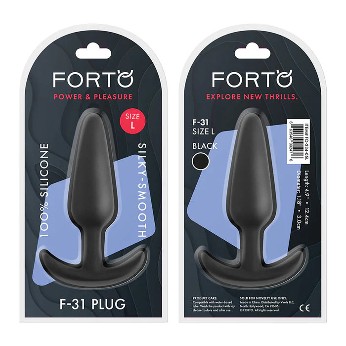 Anal toys for anal wellness-Forto F-31 Silicone Anal Plug Large Black