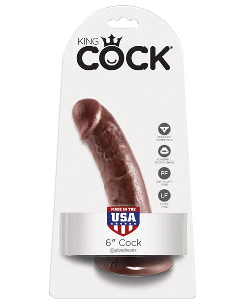 silicone large dildo-King Cock 6" Cock - Brown