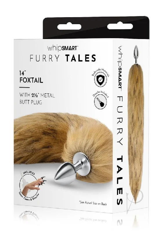 Anal toys with unique patterns-Whipsmart Metal Plug 14` Fox Tail Brn