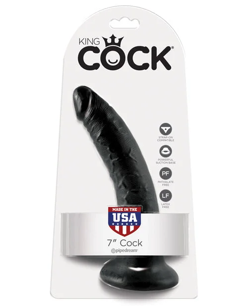 smooth thin dildo-King Cock 7" Cock - Black