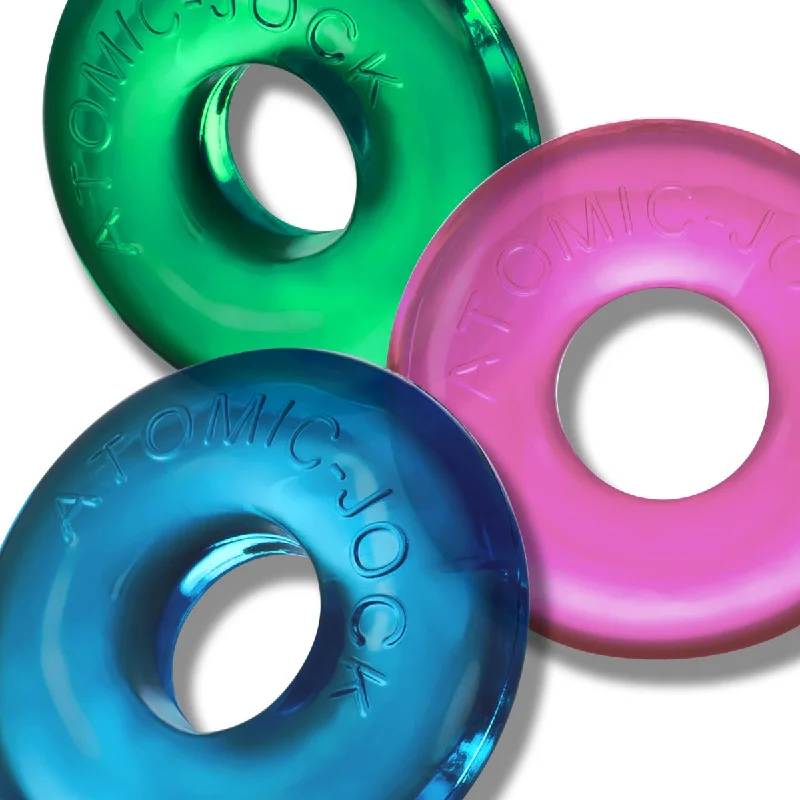 cock ring material options-Oxballs Ringer Max Cock Ring 3 Pack Neon Blue Pink Green