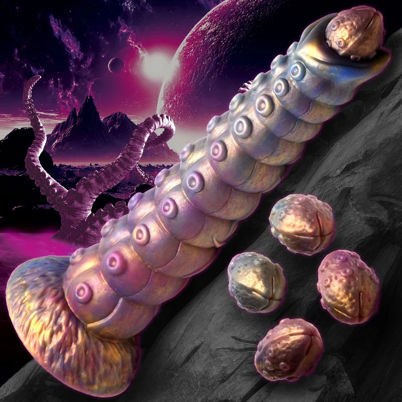 bendable dildo-Deep Invader Tentacle Ovipositor Silicone Dildo With Eggs