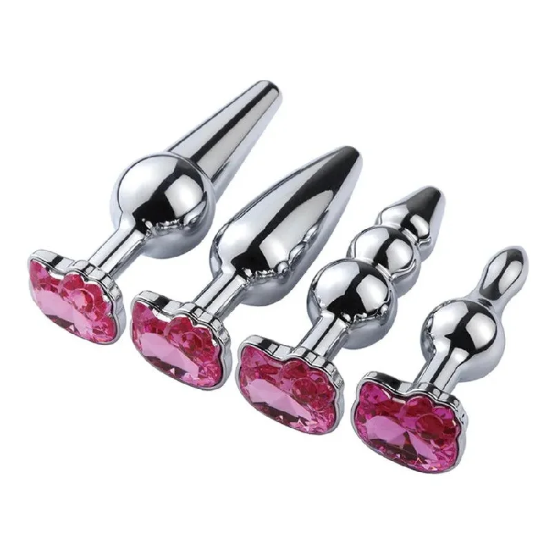 Anal toys with fun finish-Metal Jewel Anal Butt Plug Toy