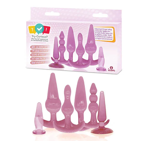 Anal toys for long-distance play-Try-Curious Anal Plug Butt Plug Kit - Pink