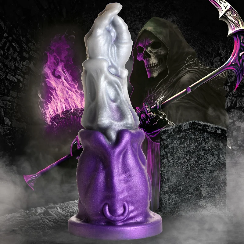 textured silicone dildo-Grim Reaper Silicone Dildo